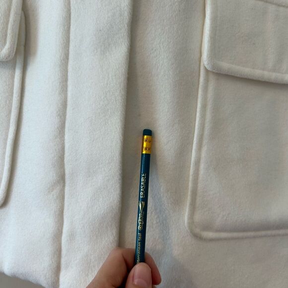 Cupcakes and Cashmere Ivory Standford Coat Faux Fur Hood Woman’s Large - Picture 7 of 14